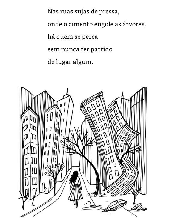Poesia reflexiva sobre a luta para se auto afirmar e se encontrar no amaranhado cinzento dos prédios das granbdes cidades e da vida moderna.